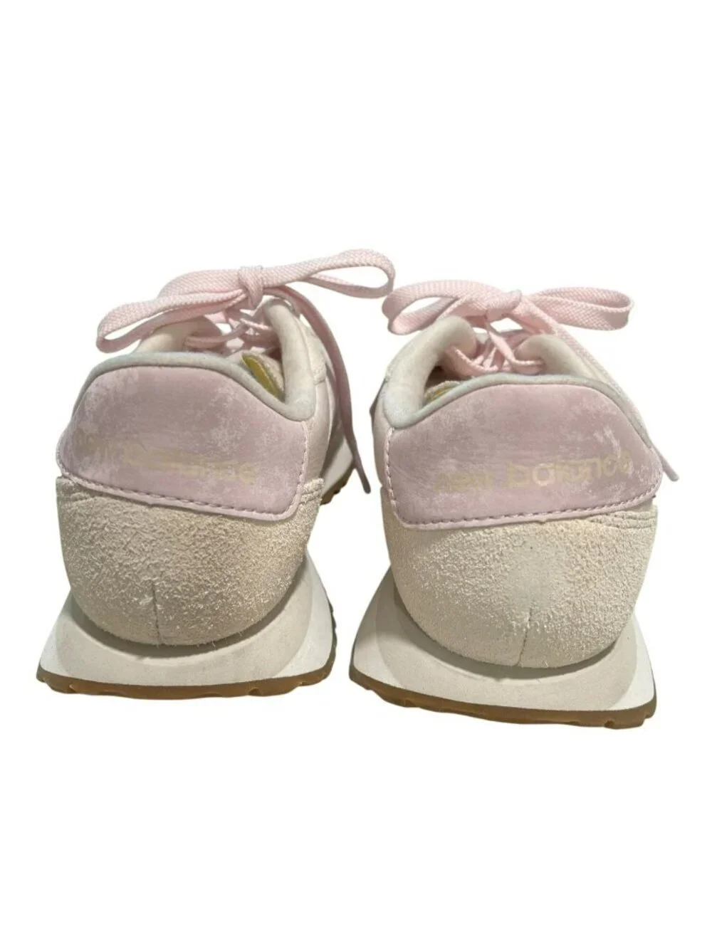 New Balance Womens WS327 Sneakers Size 7.5 Pink Suede & Mesh Casual Shoes